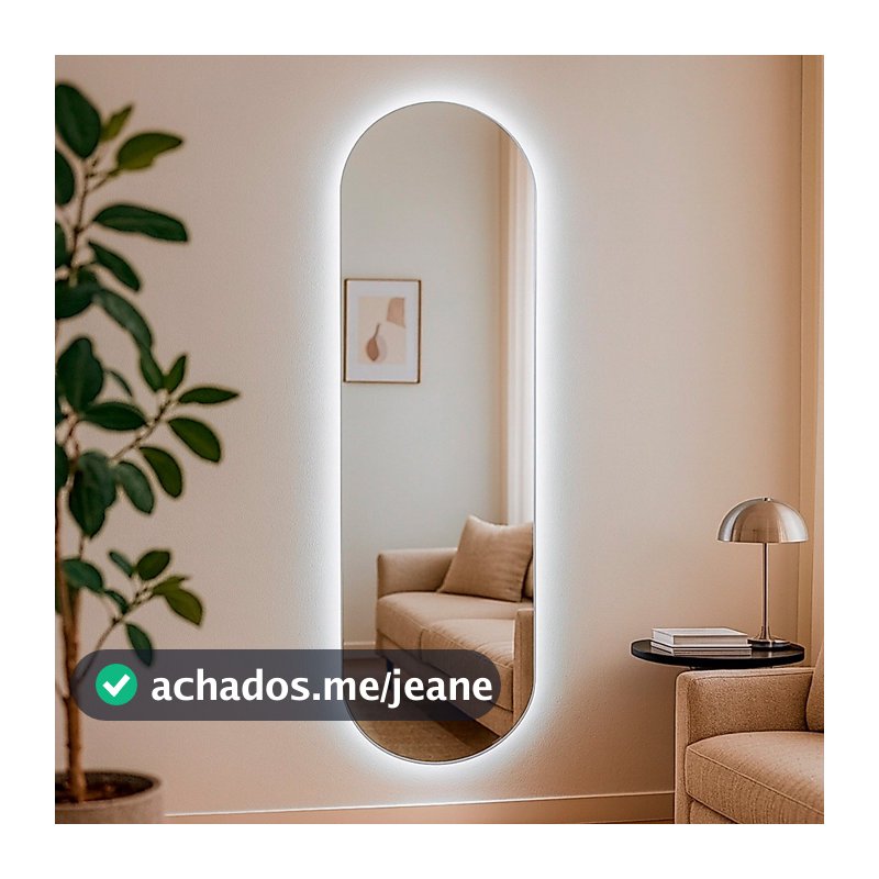 Espelho de Parede Orgânico Grande com Led Mod Pílula 150x50 Decorativo para Quarto Banheiro Sala