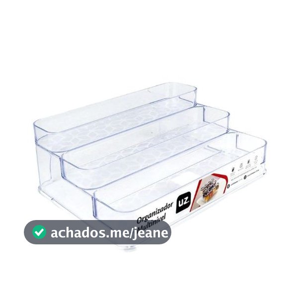 Expositor Organizador de Perfumes e Maquiagens Guarda Roupa Multiuso 3 andares Multinível Acrílico UZ Transparente
