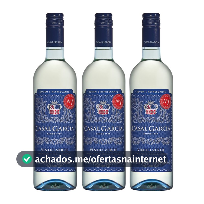 Kit 3x Vinho Português Branco DOC Vinho Verde Casal Garcia 750ml