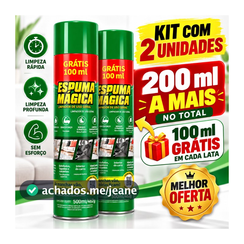 2 Espuma Magica Limpador De Uso Geral Tira Remove Manchas Tapetes Carpetes Sofas Colchoes Tenis