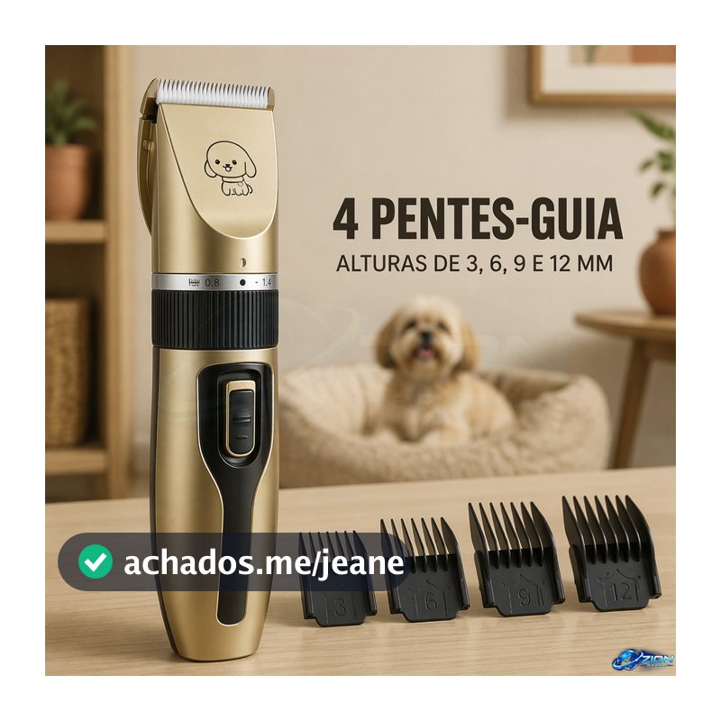 Máquina Tosa Cachorro Sem Fio Recarregável USB Aparador Pelos Profissional Pet Silenciosa