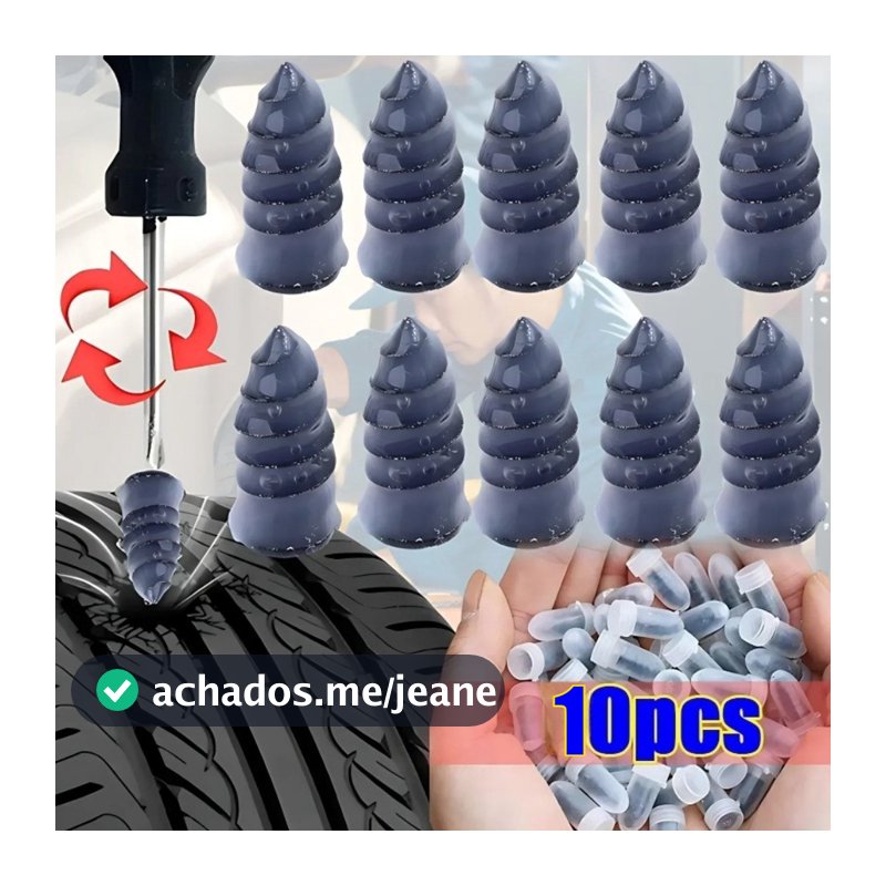 10 Pçs Reparação De Pneus Unhas Parafusos Auto-Roscantes De Borracha Pinos De Pneu Vácuo Motocicleta Punctura Picos De C