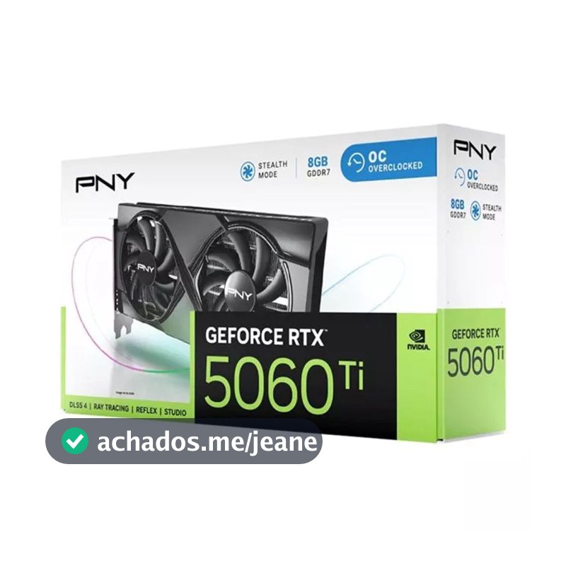 Placa de Video GeForce NVIDIA PNY RTX5060TI 8GB OC GDDR7 VCG5060T8DFXPB1-O