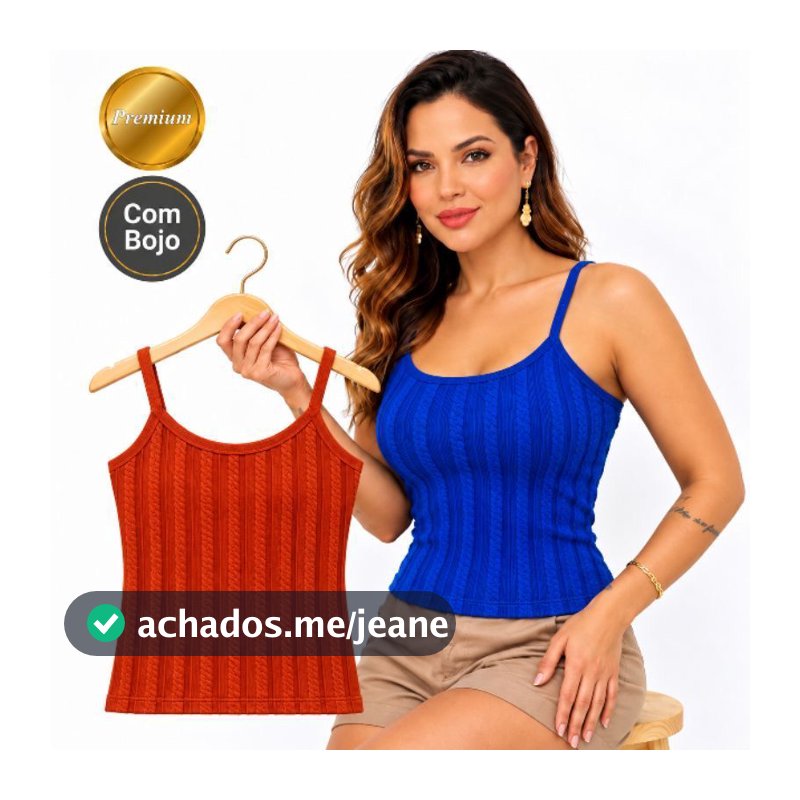 Regata Feminina  Ribana Premium com Bojo com Alcinha