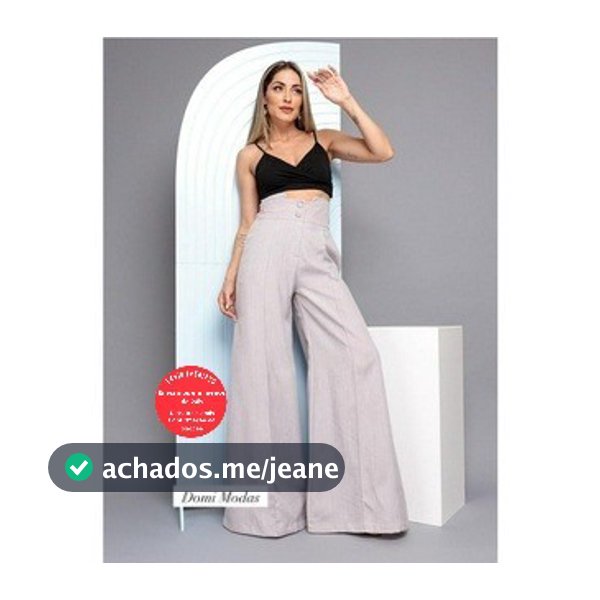 Domi Modas Calça Pantalona De Linho 8302