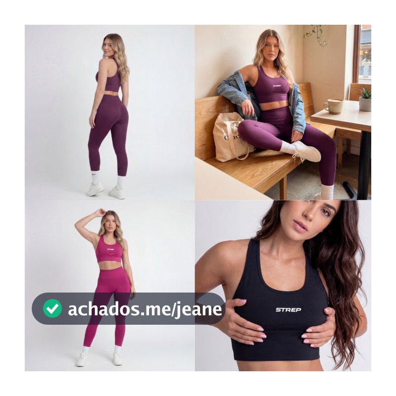 Conjunto Academia Feminino Top + Legging Zero Transparência Treino