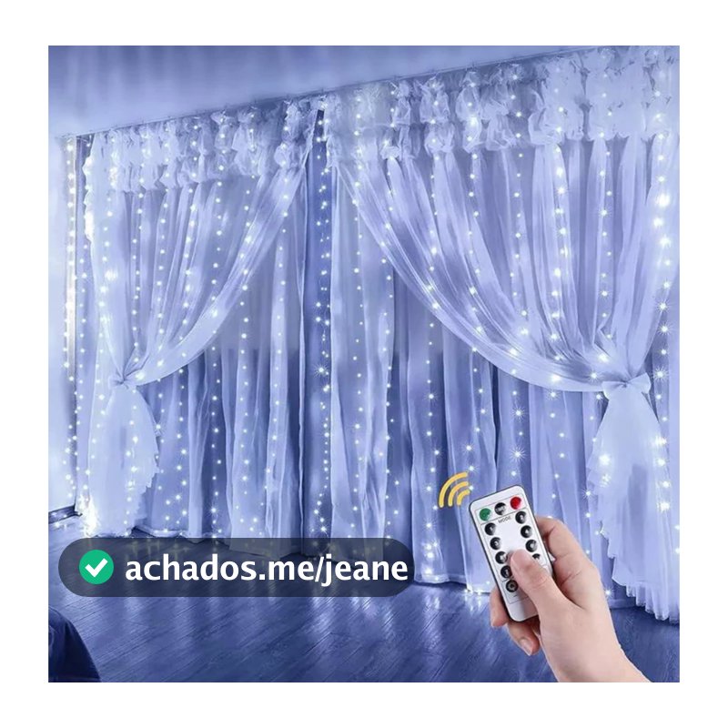 LED Cortina 3x3 led pisca luz romântica para casamento de natal ao ar livre Branco Frio