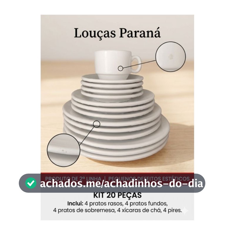 Jogo de Jantar 20 Peças Cerâmica Branca – 2ª Linha ENVIO IMEDIATO
