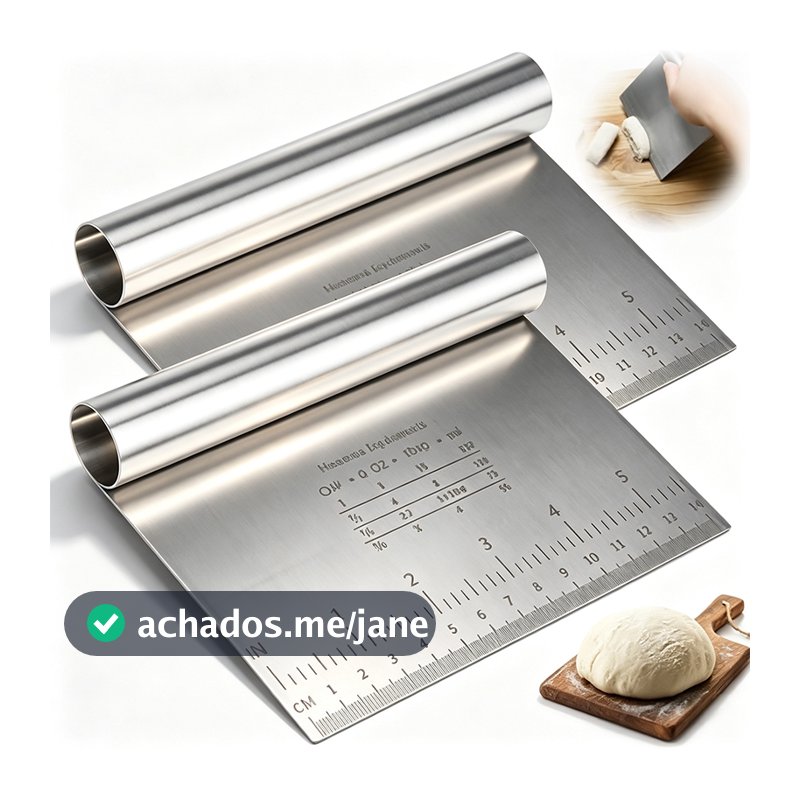 Espátula Tubular Inox 15cm Raspadora e Cortador Para Massas, Bolo, Legumes e Cozinha Multiuso
