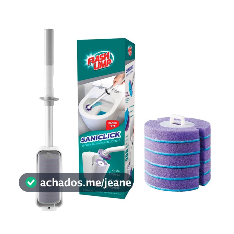 Kit Flash Limp para Banheiro Escova Sanitária Saniclick C/ 20 Refis