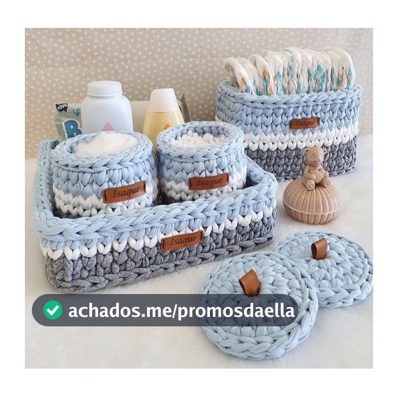kit Higiene bebê - 4 peças em fio de malha! personalizado