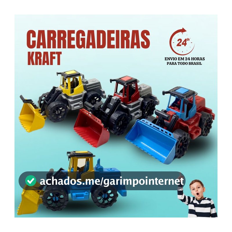 Carregadeira Kraft Maquina Carregadeira Trator Infantil Escavadeira Brinquedo Menino
