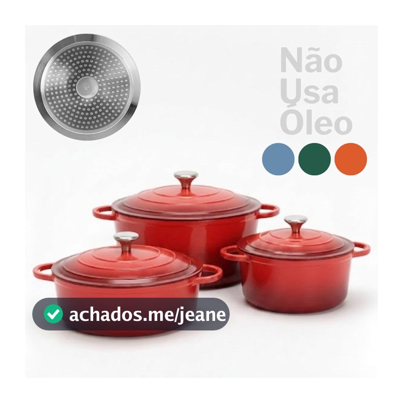 Kit 3 Peças Panelas Le Chef Fundo Indução Antiaderente