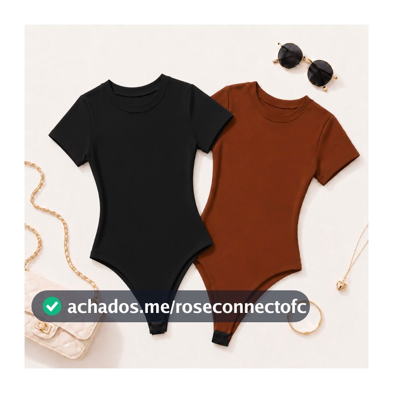 Kit 2 Body Femininos Careca Manga Curta | Suplex Confortável | Moda Verão e Tendência Casual