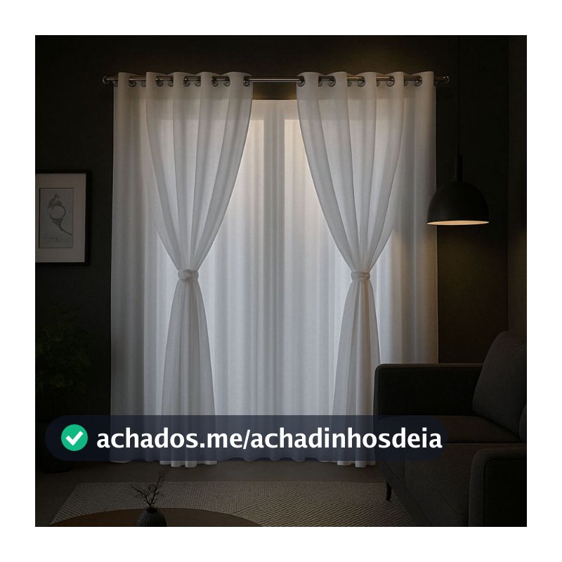 Cortina 4,00 X 2,80 P/quarto E Sala Voil C/ Forro Microfibra
