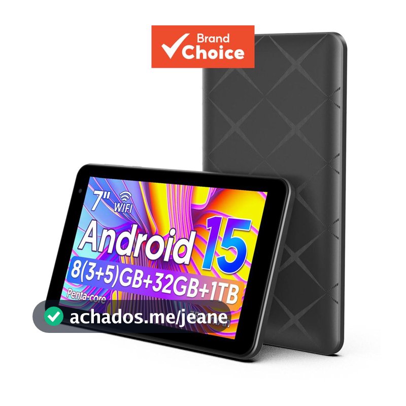 BAKEN Tablet Android 15 7 polegadas, 8 GB (3+5) de RAM + 32 GB de armazenamento, Wi-Fi 6 5G, ideal para trabalho, estudo