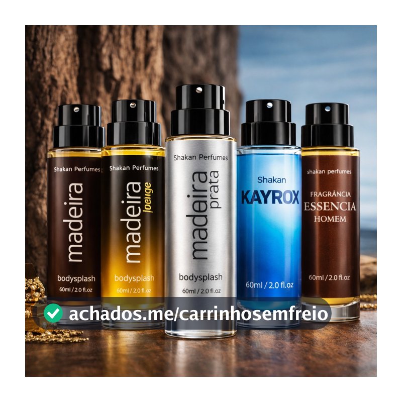 Kit 5 Bodysplash Masculinos de Grife Perfumes Famosos 60ml