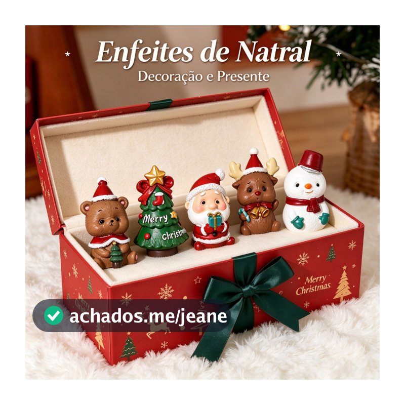 Enfeites de Natal Decoração Papai Noel Rena Urso Árvore Neve Presente
