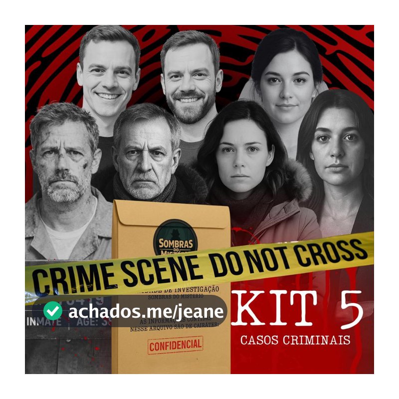 Kit Jogo Detetive 5 Casos Criminais  Sombras do Mistério  Jogo de Detetive e Investigação