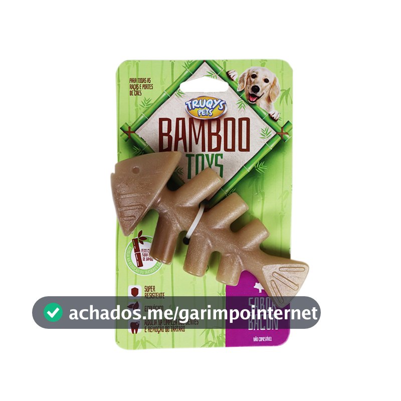 Osso Bamboo Toys Peixe Brinquedo Mordedor Com Aroma de Bacon Para Cachorros, Cães