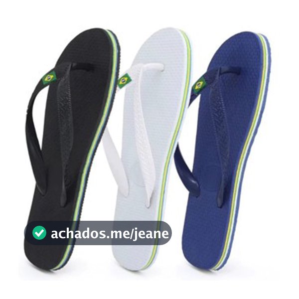 Kit 2 Pares de chinelo, 3 Listras lateral com Bandeirinha