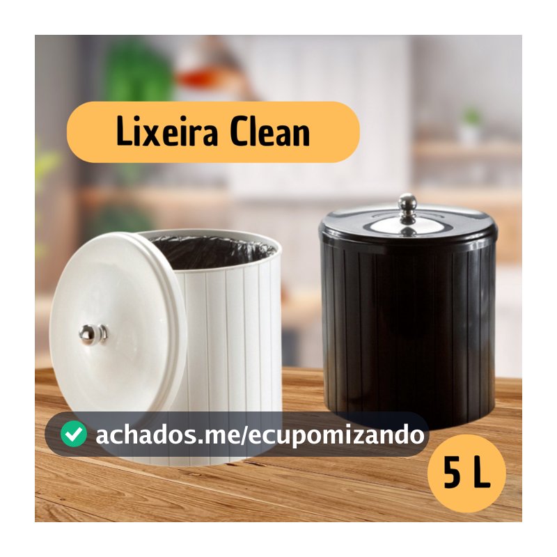 Lixeira Cesto Multiuso Banheiro Cozinha Escritorio Anel Porta Saco Plástico 5 litros