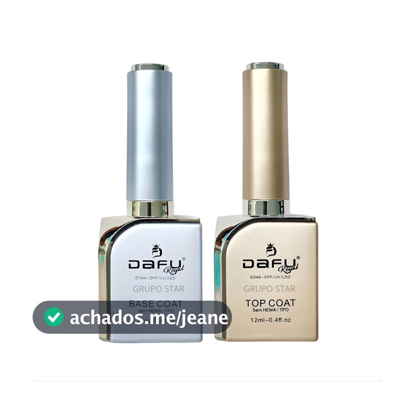 Base e Top Coat Gel Sem HEMA/TPO 12ml Linha Glamour – Selagem e Brilho para Unhas em Gel