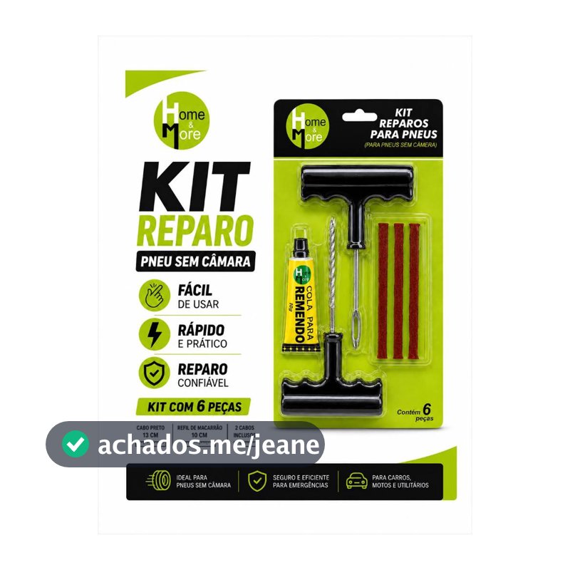 Kit Reparo Pneu sem Camara Profissional Plastico + Refil Macarrao Borracharia