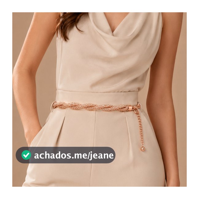 Cinto Feminino Strass Trançado Brilhoso Elegante Ajustável Festa Luxo
