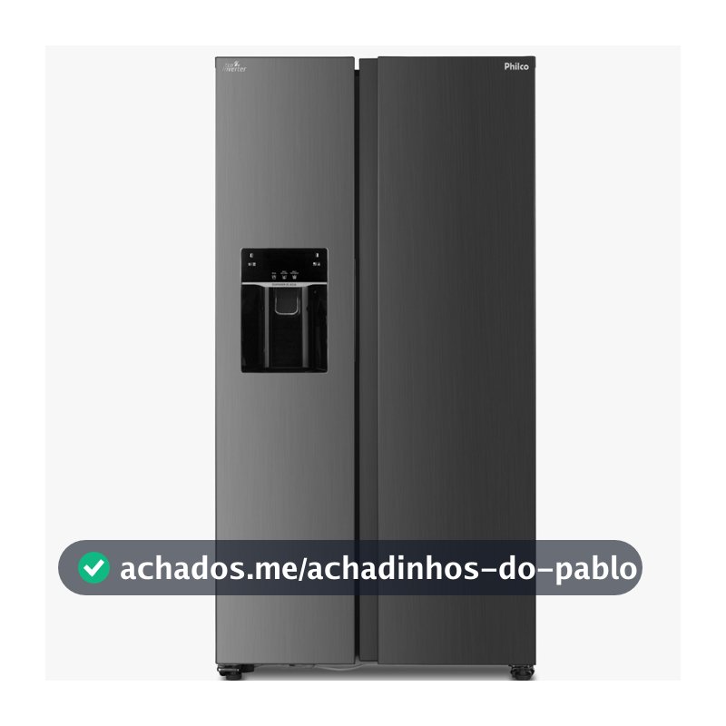 Geladeira | Refrigerador Philco Frost Free Eco Inverter 513L Dispenser de Gelo e Água Inox