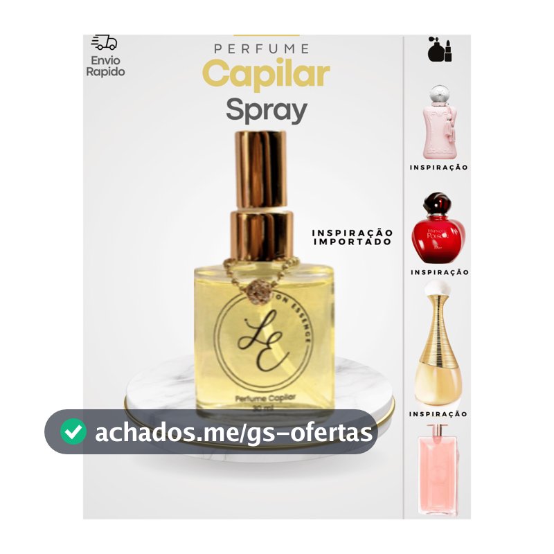 Perfume Capilar Fragância Importada com Silicone e Filtro Solar Body Splash para Cabelos