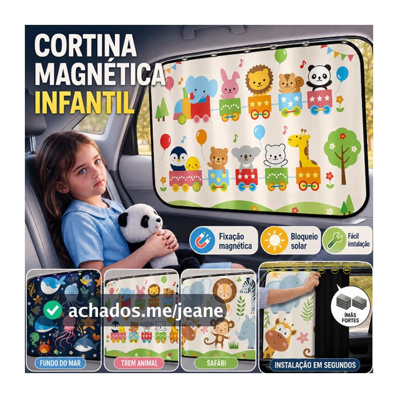 Pára‑sol Magnético Blackout Para Janela De Carro Para Crianças Proteção Contra Raios UV Calor Viagem Confortável