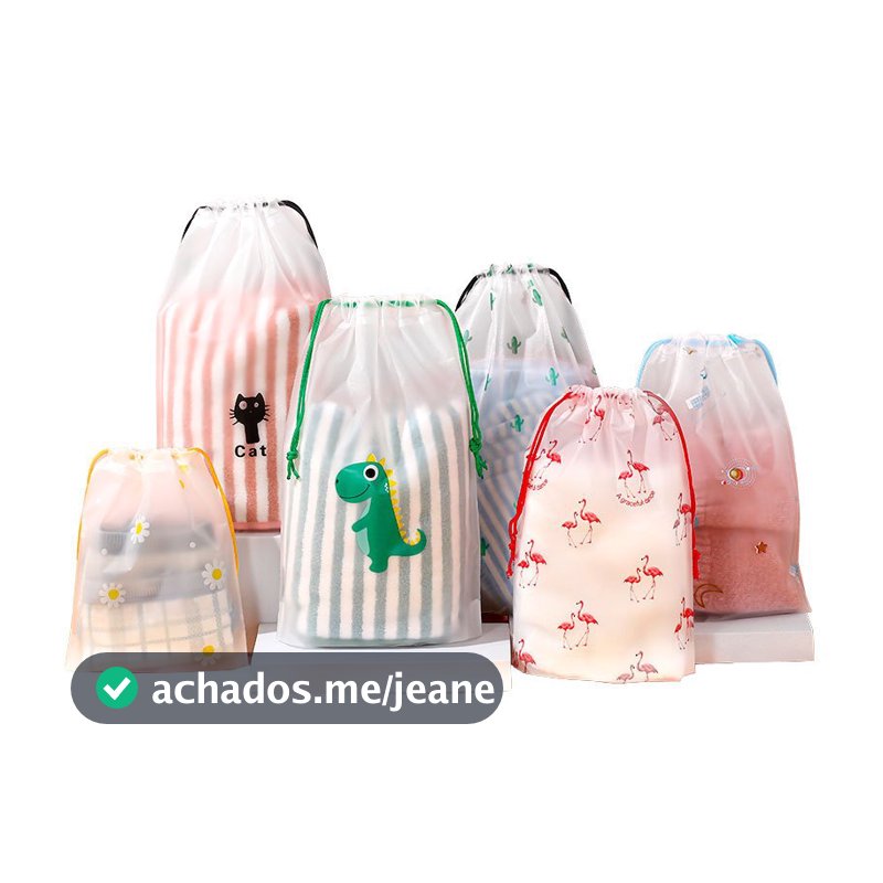 Kit 5 Sacos Organizador Mala Bolsa Maternidade Reutilizáveis Viagem Presente Multiuso
