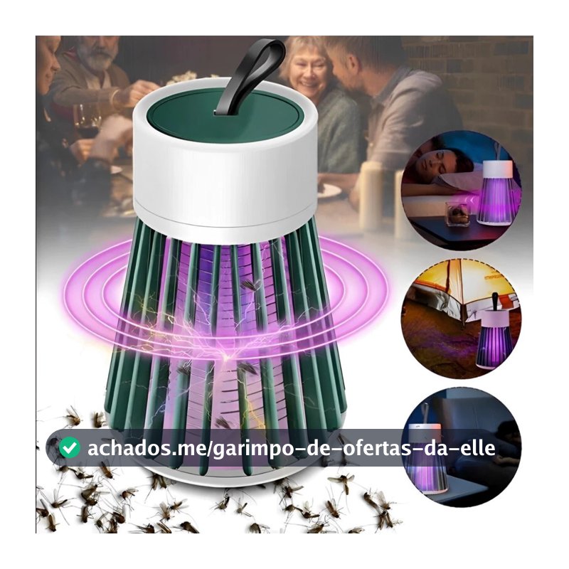 Lâmpada Elétrica Mata-Mosquitos Com Luz UV Usb Armadilha Para Insetos