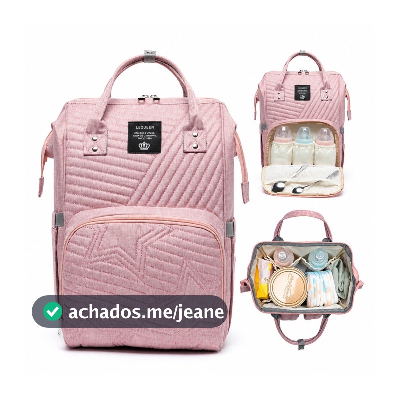 Bolsa Mochila Maternidade Bebê Lequeen Original Star Reforçada Multifuncional