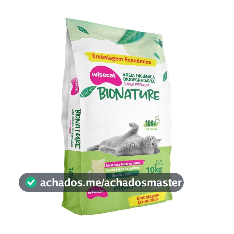 Areia De Mandioca Para Gatos Biodegradável Wisecat 10kg