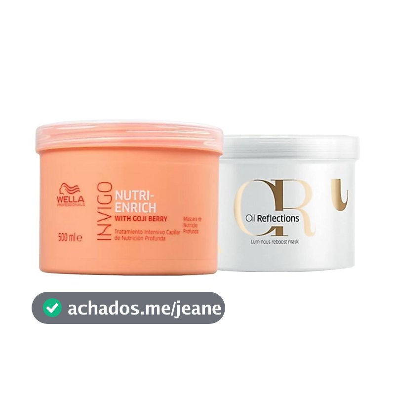 Kit Wella Duo Mascára de Nutrição Nuti-Enrich 500g + Máscara Oil Reflections 500ml