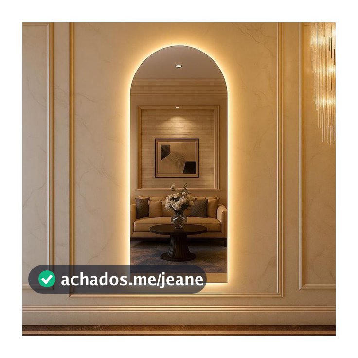 Espelho Capela Oval com LED Vários Tamanhos para Banheiro Lavabo Penteadeira Quarto Sala