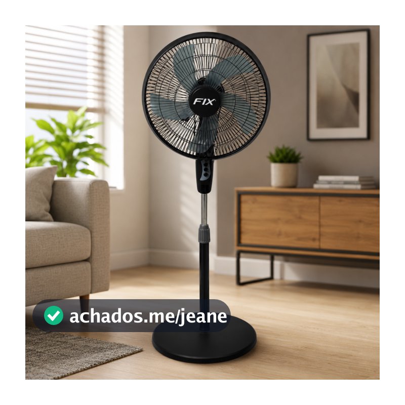 Ventilador de Coluna Pedestal 120cm 45W Oscilante 3 Velocidades Silencioso Preto Residencial Escritório