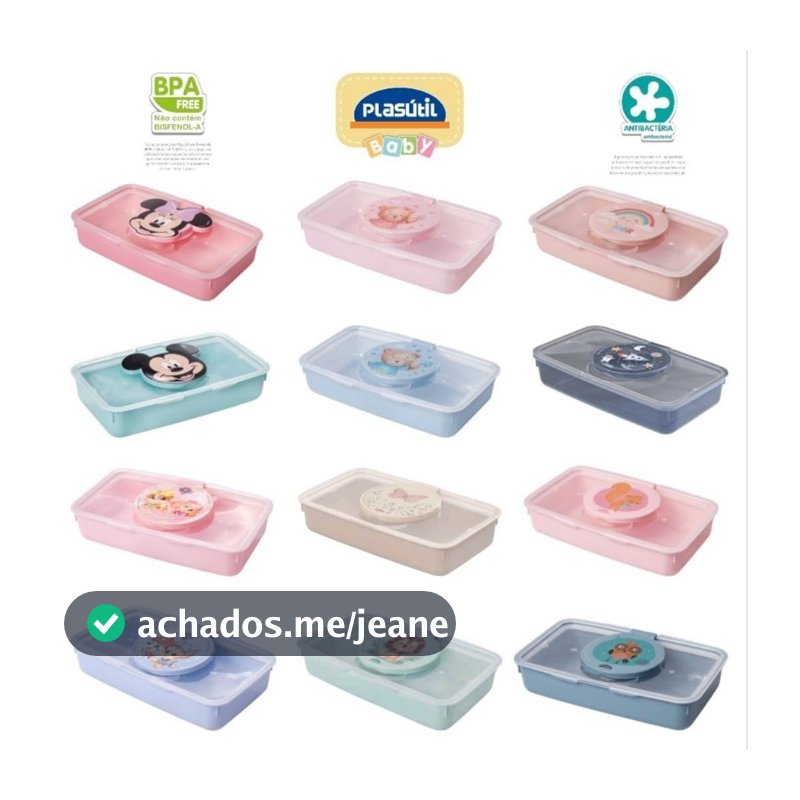 Porta Lenço Umedecido para Bebê Viagem Passeio Maternidade Recipiente para Lenço Bebê ORIGINAL Plasutil
