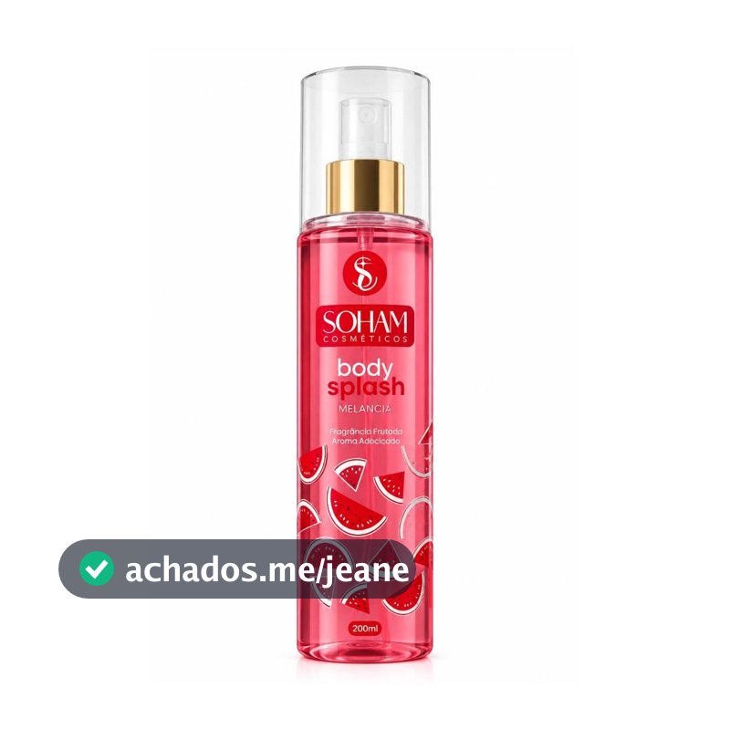 Body Splash Melancia SoHam Cosméticos 200ml – Fragrância Frutada Aroma Adocicado