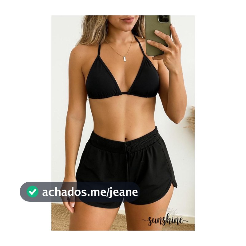 Conjunto shorts e biquini cortininha, shorts de lycra, biquini cortininha, shorts de praia, piscina, Fitness, bikini