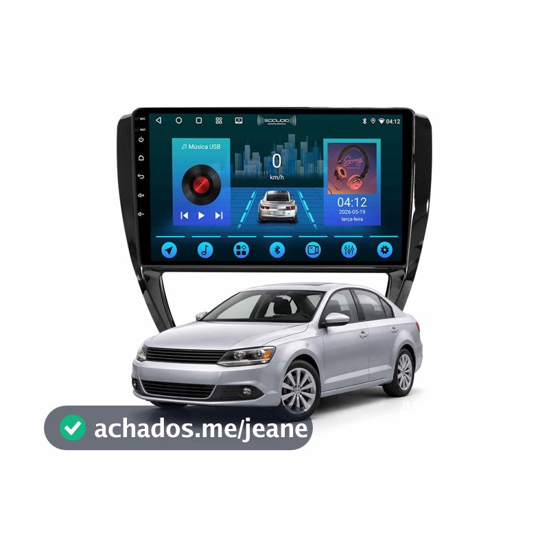 Multimídia 10" 2+64gb Vw Jetta 2011 A 2017 Carplay Bluetooth Gps
