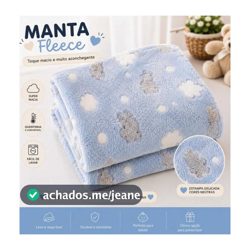 Manta Fleece Bebê Macia e Confortável | Cobertor Infantil para Berço, Carrinho e Maternidade