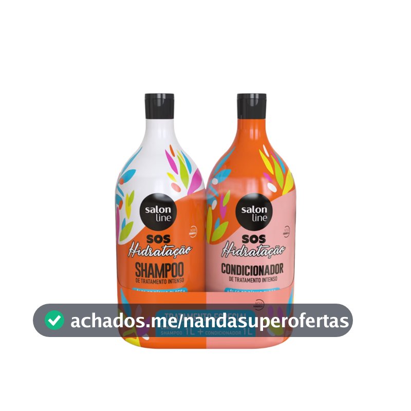Kit S.O.S Hidratação Óleo de Rícino Shampoo e Condicionador Litrão Salon Line