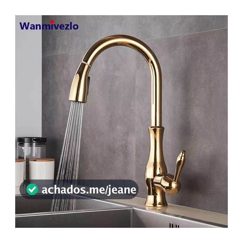 Torneira Gourmet Da Cozinha Com Níquel Flexível Do Comando Extensor Pulverizador Único Escovado