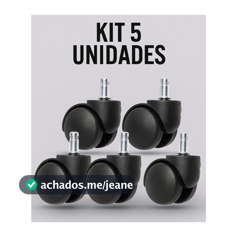 Kit 5 Rodinhas Rodízio Anti-risco Anti-ruido Cadeiras Giratórios Giratórias Escritórios Baixo Ruido