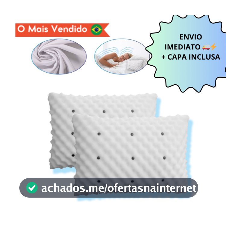 KIT Travesseiro Magnético ALTO ORTOPEDICO + FRONHA DE CETIM Massageador Confortável Infravermelho Terapeutico Luxo