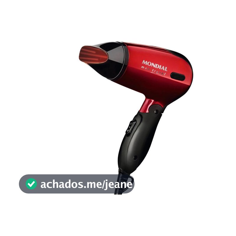 Secador de Cabelo Mondial Max Travel SC-10 Vermelho