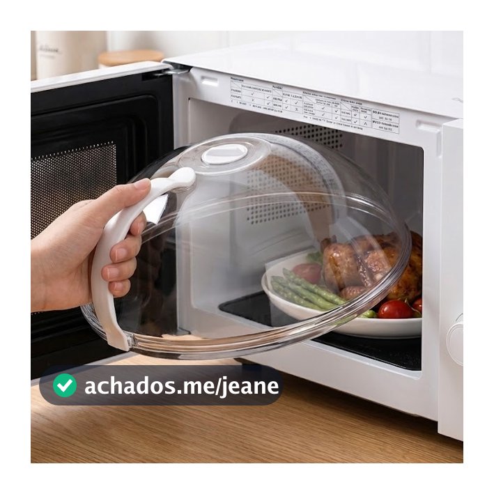 Tampa De Microondas Para Alimentos Com Válvula e Alça De Plastico